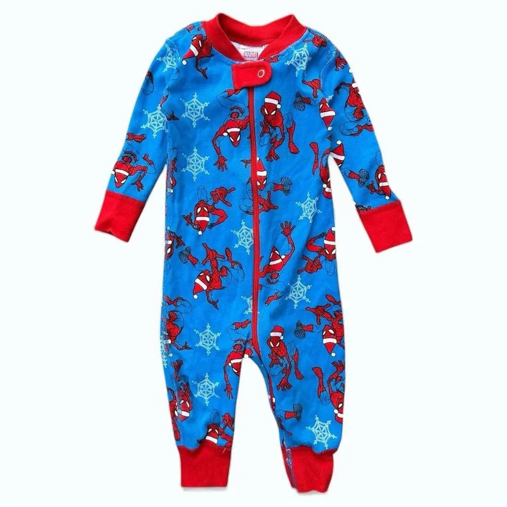 Hanna Andersson Marvel Spider-Man Zip Sleeper 6-12M Baby Cotton Pajamas